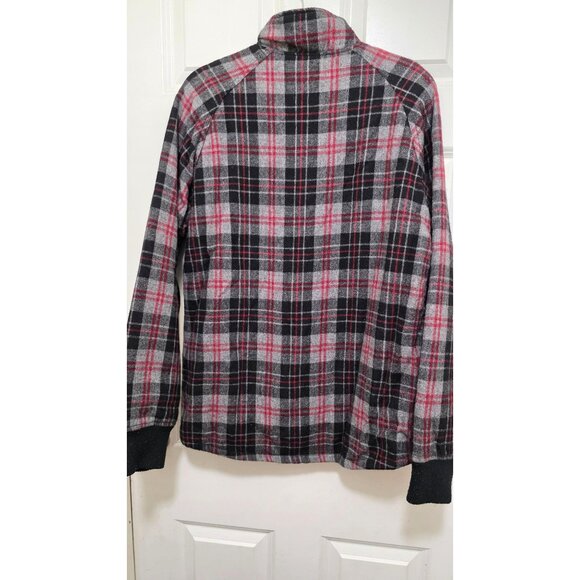 Kavu Men's Plaid Skater Utility Jacket Fleece Lining Black/Gray/Red Size Medium - Picture 3 of 8